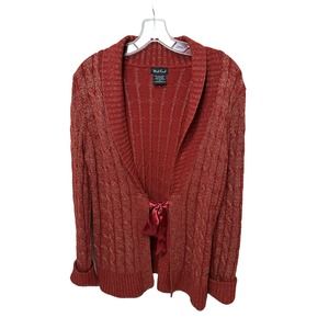 West‎ End Red Tie Cardigan Womens Size Medium